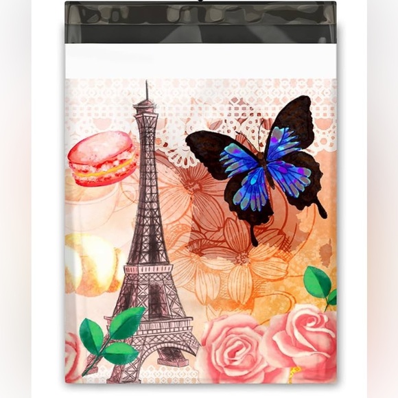 20 10x13 Poly Mailers French Theme NIP - Picture 1 of 5